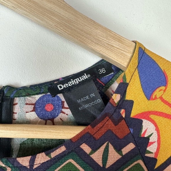 DESIGUAL geometric print wrap style dress size EUR 36 US 4 XS - Picture 6 of 13